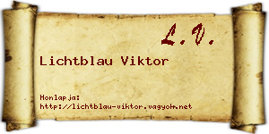 Lichtblau Viktor névjegykártya